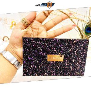 پالت سایه 15 رنگ هدا موجی HUDA MOJI طرح کیف زنجیره ای (بنفش) کد ES066