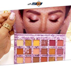 پالت سایه چشم 18 رنگ هدا بیوتی HUDABEAUTY کد LM777877 ( جلد بنفش )