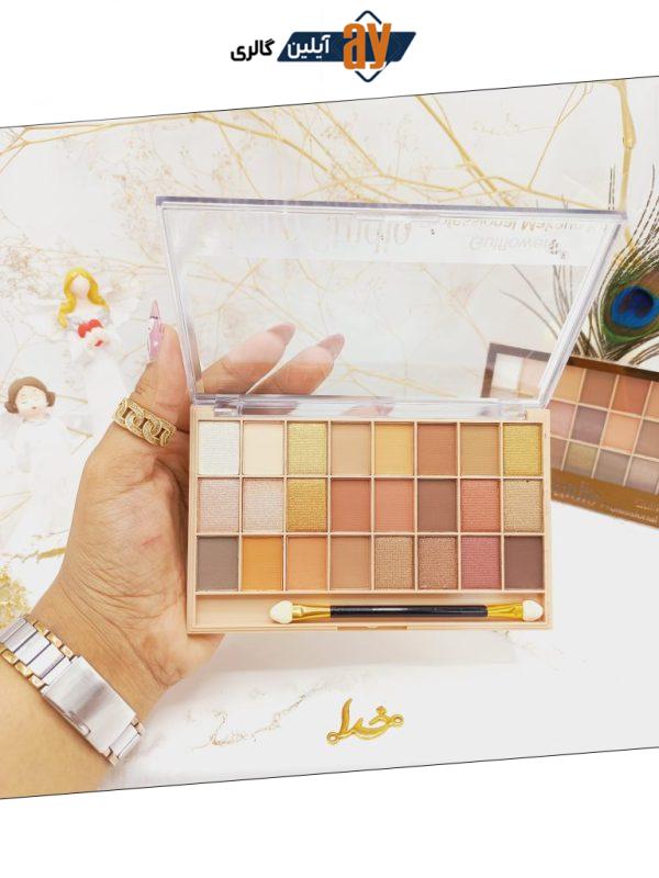 پالت  پرطرفدار سایه چشم 24 رنگ همراه با قلم برند میکاپ استودیو Makeup Studio کد GF429