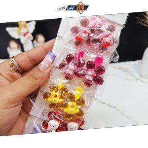 پک 10 عددی گیره مو شیشه ای طرح حیوانات بامزه
