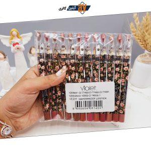 پک 12 تایی رژ مدادی تراش دار برند violet کد 1455