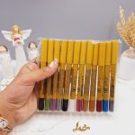 پک 12 تایی مداد چشم گلیتری برند violet پوکه طلایی کد 4642