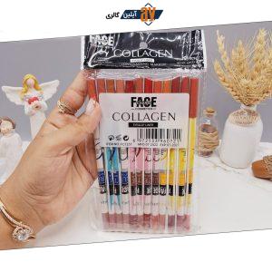 پک 12تایی خط لب کلاژن برند FACE کد 0721