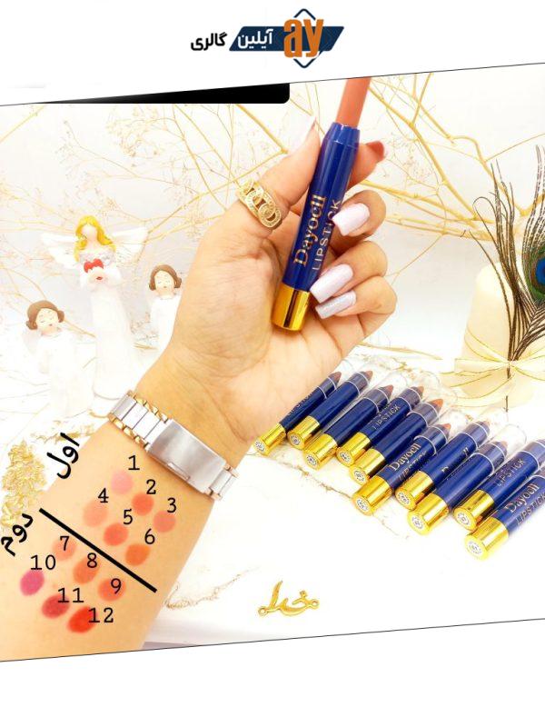 پک 6 تایی رژ جامد مات دایسل پیچی کیفیت عالی Dayocll کد LD02