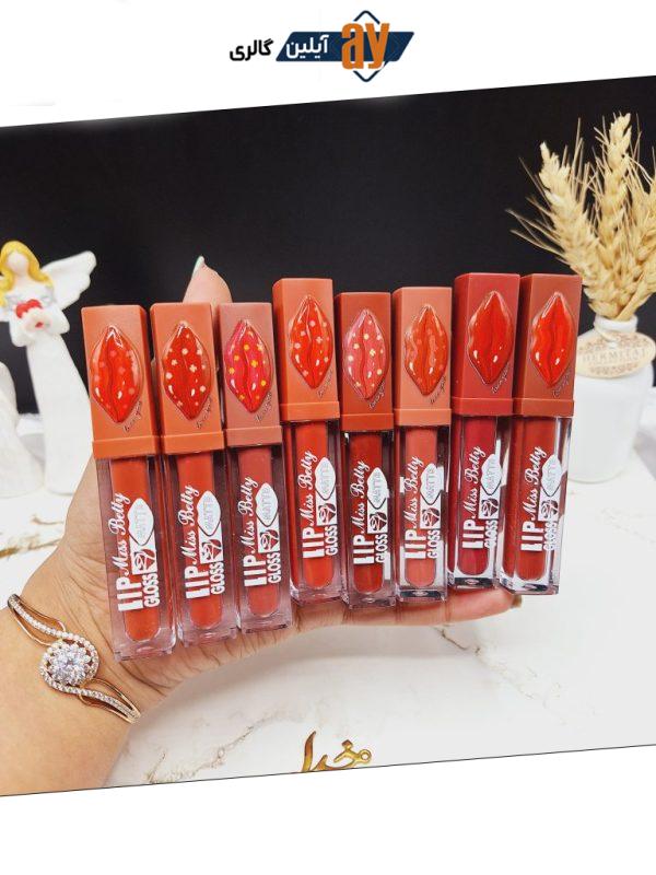 پک 8 تایی رژ مایع طرح لب برند میس بیوتی Miss Betty کد L_7759