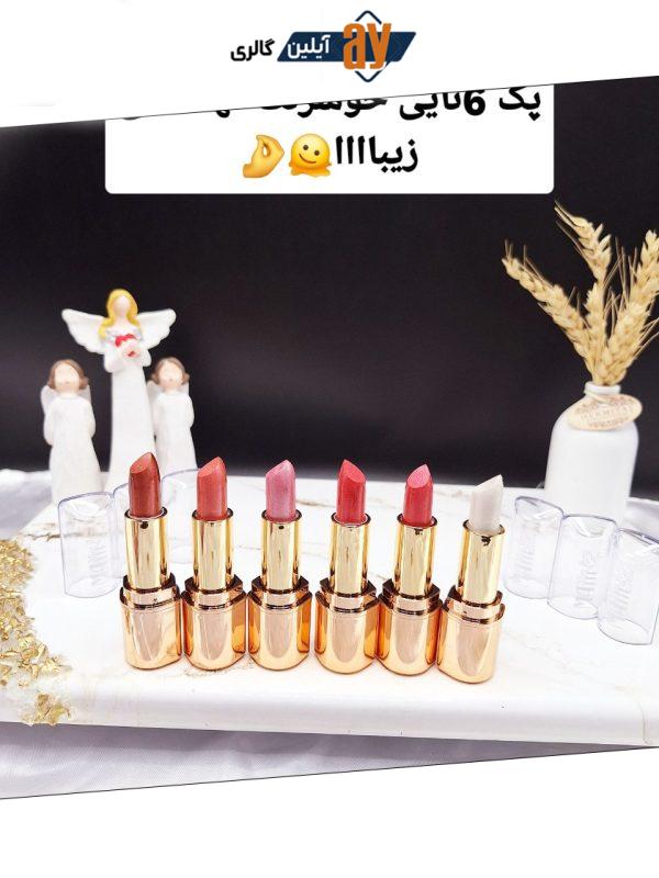 پک رژ لب جامد مات 6 عددی شاین دار میس بتی Miss Betty کد K 3382