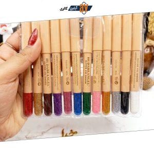 پک رژ مدادی ۱۲ عددی گلیتری برند هدی بانجل HUDABEANGEL پوکه کرمی