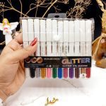 پک رژ مدادی ۱۲ عددی گلیتری برند هدی بانجل HUDABEANGEL پوکه سفید