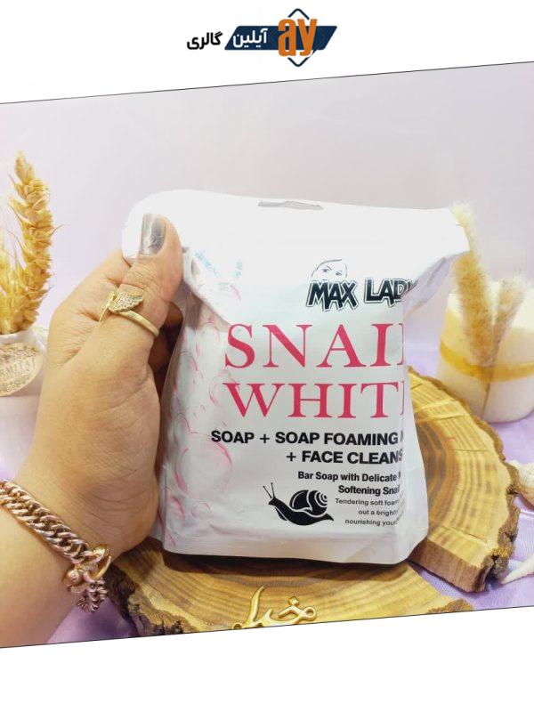 پک سه تایی صابون حلزون SNAIL و ژل شستشو و لیف مکس لیدی کد MX2321