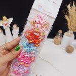 پک کارت 20 عددی پنس و کش مو طرح خرس رنگی