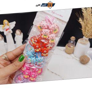 پک کارت 20 عددی پنس و کش مو طرح خرس رنگی
