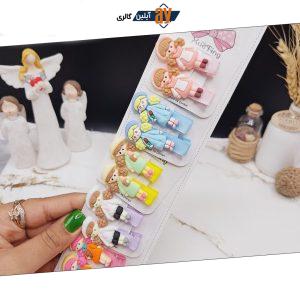 پک کارت 20عددی گیره مو طرح دختر مو فرفری