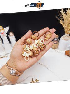 پک کش مو 10 عددی رنگ نود طرح خرس و شکلات
