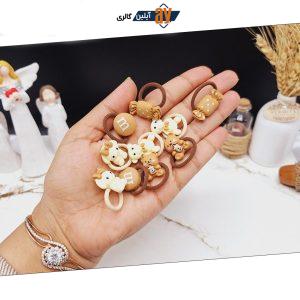 پک کش مو 10 عددی رنگ نود طرح خرس و شکلات