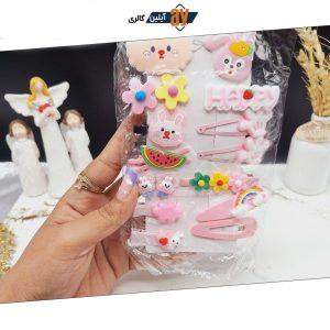 پک گیره مو صورتی طرح خرگوش