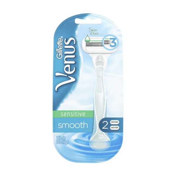 خود تراش ژیلت مدل Venus Sensitive Smooth به همراه تیغ یدک بسته 2 عددی
