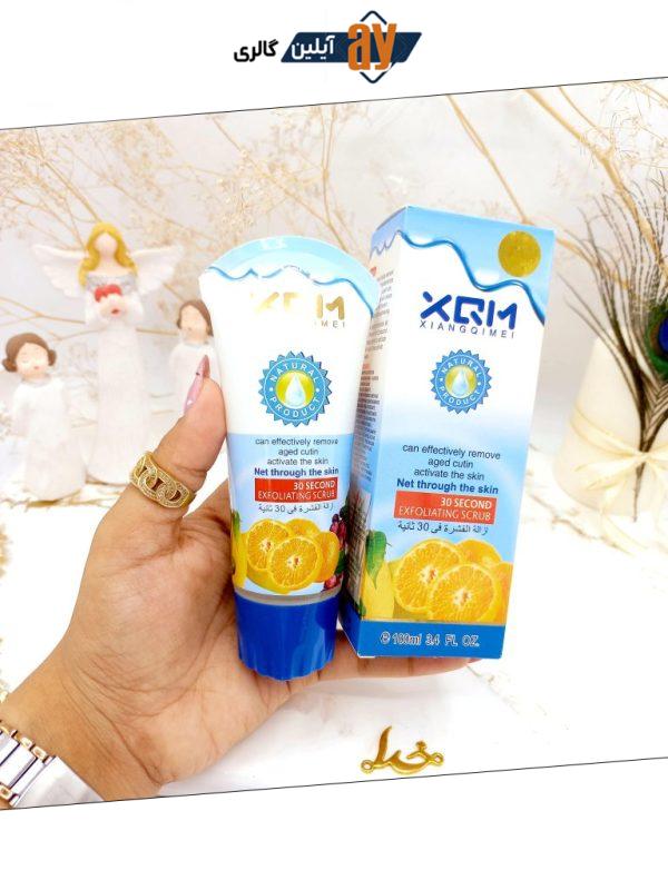  ژل اسکراب لایه بردار و روشن کننده فوری 30 ثانیه ای صورت و بدن (پرتقال انگور) XQM کد 9417