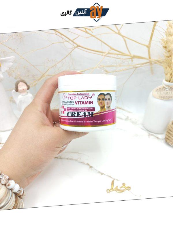 کرم سفید کننده و روشن کننده پروتئین کلاژن هیالورونیک تاپ لیدی TOP LADY کد 74662