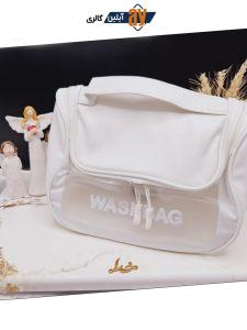 کیف آرایشی واشبگ بیضی سفید  سایز بزرگ WASHBAG