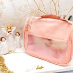 کیف آرایشی واشبگ بیضی صورتی سایز بزرگ  WASHBAG