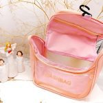 کیف آرایشی واشبگ بیضی صورتی سایز بزرگ  WASHBAG