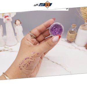 گلیتر مایع رنگ بنفش