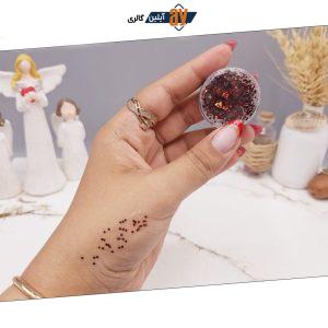 گلیتر مایع رنگ زرشکی