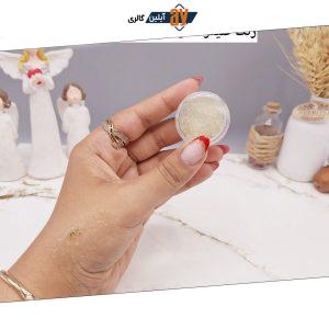 گلیتر مایع رنگ سفید صدفی