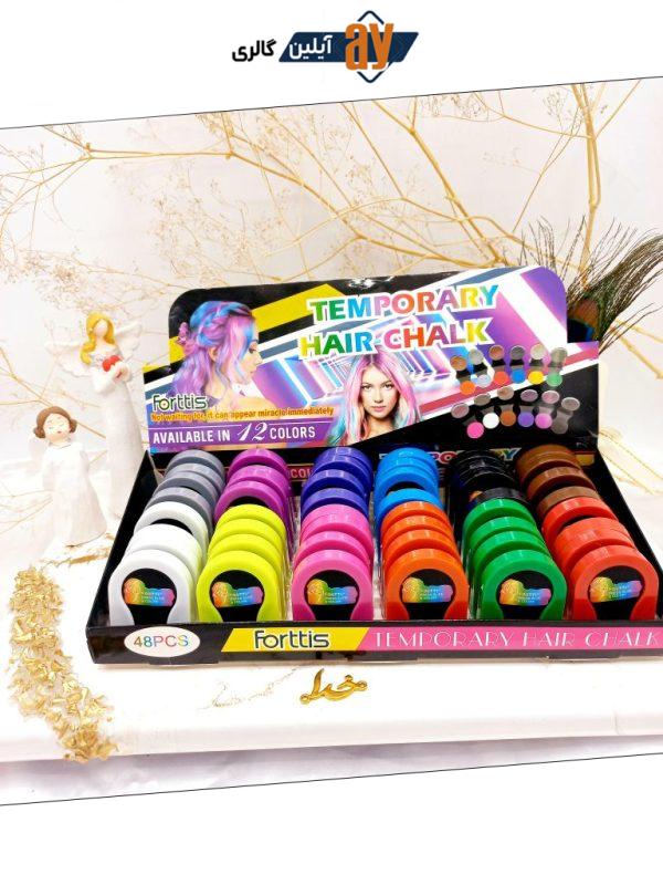 گچ مو سکه ای 6 عددی طرح گل برند TEMPORAY HAIR CHALK کد TH006