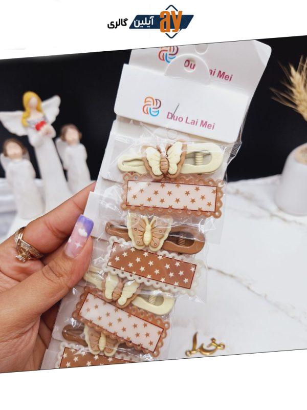 گیره و پنس مو طرح پروانه