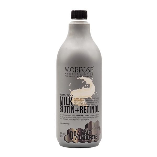 شامپو ضد ریزش مو مورفوس مدل MILK BIOTIN حجم 1000 میلی لیتر
