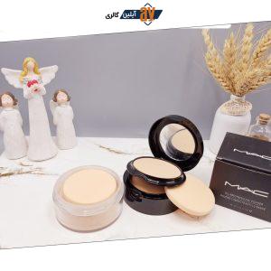 پودر فیکس سه طبقه به همراه پنکک خشک و چرب برند مک کارتن مشکی کد  2706B