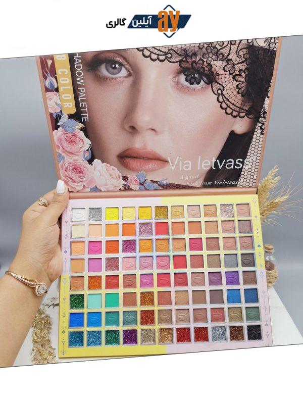 پالت سایه میکاپ دارای همه طیف رنگی زیبا برند Via letvas کد 2338