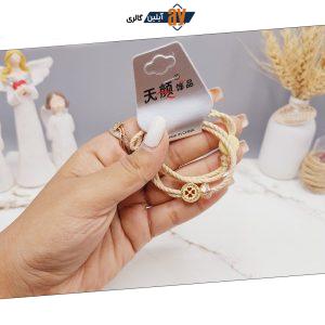 کش مو 2 تایی طرح گل قلبی مراورید دار کد 0012 رندم
