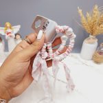 کش مو 2 تایی پارچه ای طرح قلب مرادرید دار کد 0012 رندم