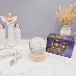 گوی کریستالی چراغدار با پایه چوبی (مناسب چراغ خواب) ارسال طرح رندم