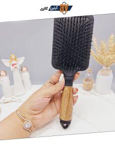 برس مو دسته چوبی تمام مشکی