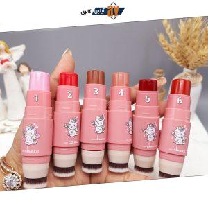 رژ گونه براش دار دو طرفه استیکی برند COUCCE کد 1155