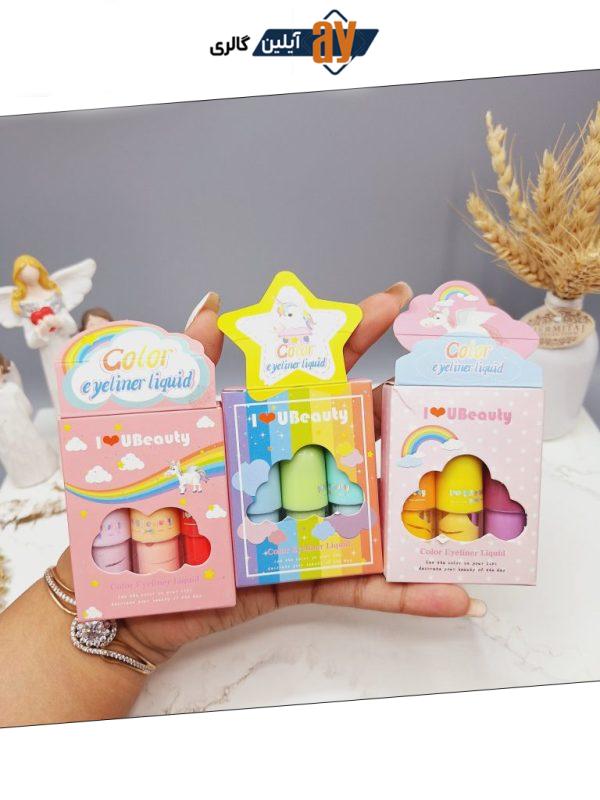 پک 4 عددی خط چشم رنگی مویی برند UBeauty کد 3899