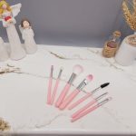 ست براش 7 تیکه میکاپ کوچک صورتی