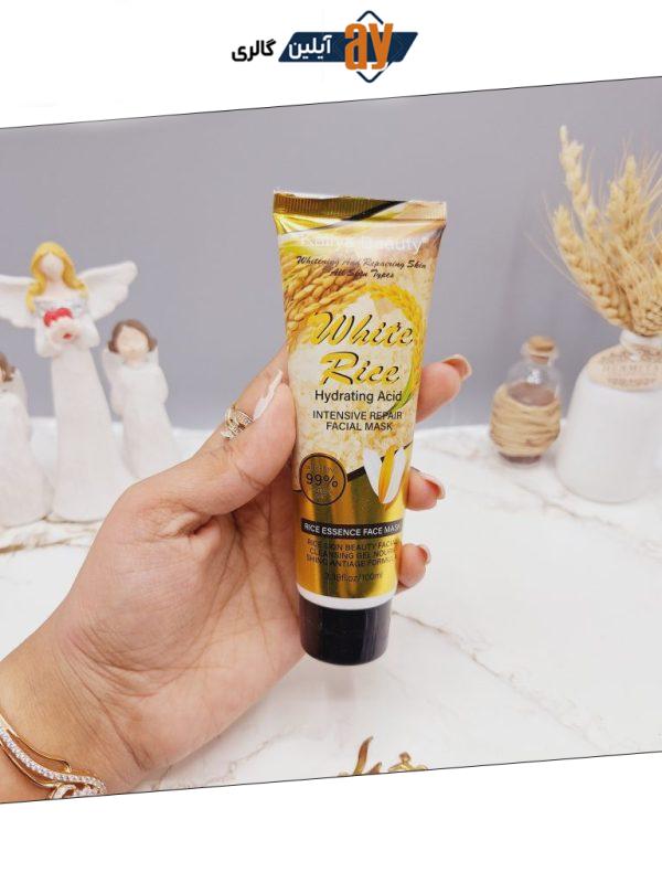 ماسک صورت برنج سفید کننده وترمیم کننده انواع پوست برند کایلی بیوتی KaliyaBeauty  کدZ200