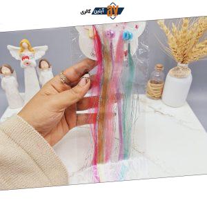پنس موی دخترانه با موی اکستنشن رنگی ساده