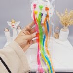 پنس موی دخترانه با موی اکستنشن رنگی