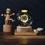 چراغ خواب گوی کریستالی فوق العاده زیبا طرح ماه و دختر