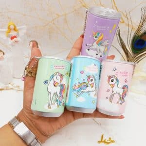 دستمال مرطوب قوطی دایره ای طرح اسب تک شاخ وارداتی و باکیفیت کد F021