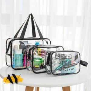 پک 3 تایی کیف آرایشی واشبگ WASHBAG (طلق سفید و شفاف)