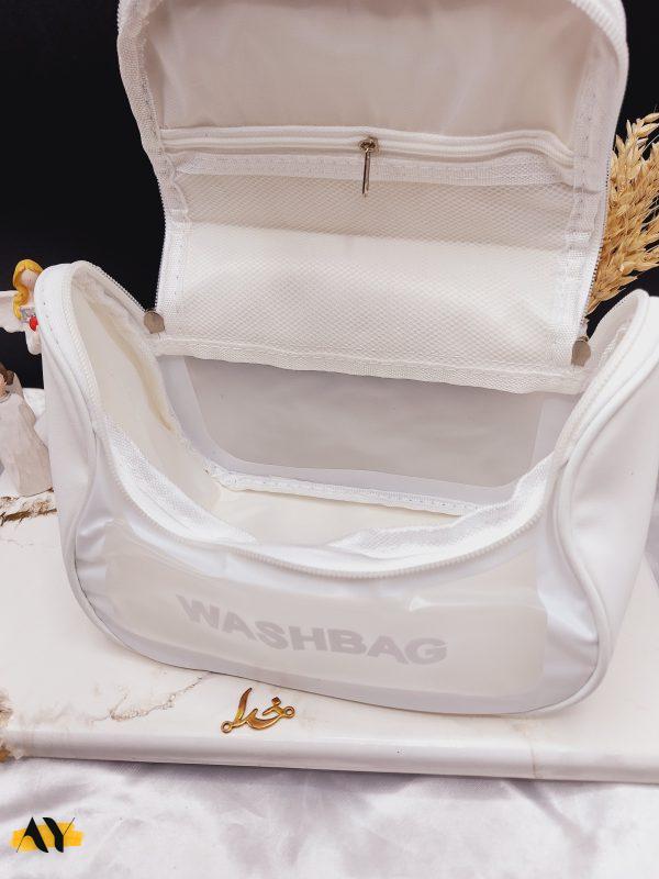 کیف آرایشی واشبگ بیضی سفید سایز بزرگ WASHBAG