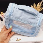 کیف آرایشی واشبگ بیضی آبی سایز بزرگ WASHBAG