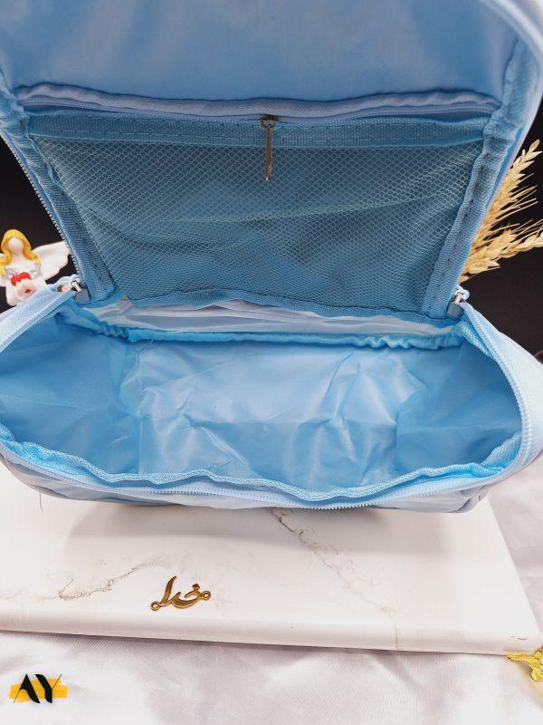 کیف آرایشی واشبگ بیضی آبی سایز بزرگ WASHBAG