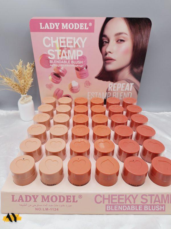 رژ گونه زیبای استامپی طرح قلب برند LADY MODE کد LM-1124